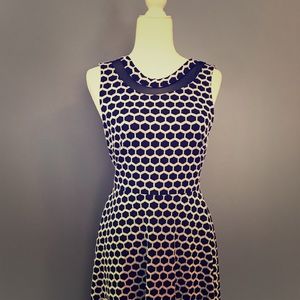 NWT Navy and White Millie Textured Dress
